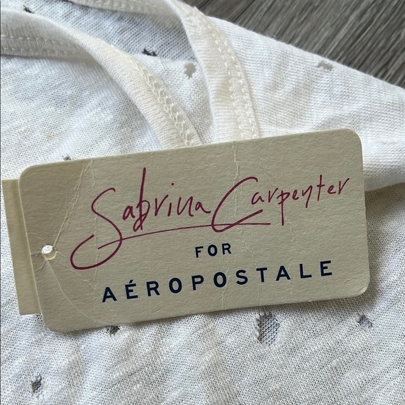 Sabrina Carpenter for Aeropostale Cream Tie Front Tank Top new with tag sizes M - Picture 8 of 8
